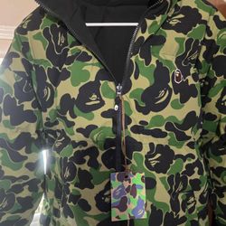 Camo / Black Reversible BAPE WINTER JACKET ! 