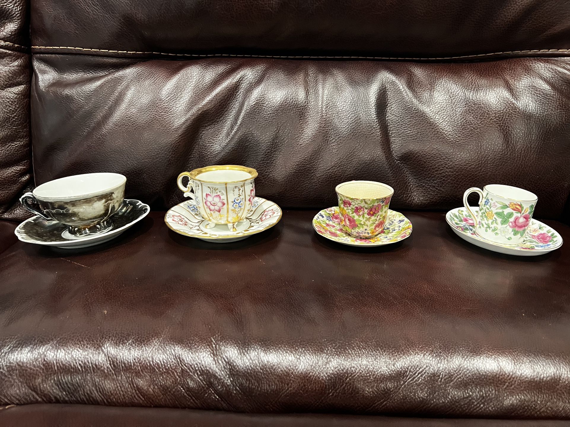 Amazing Lot Of 12 Antique Tea Cups & Saucers