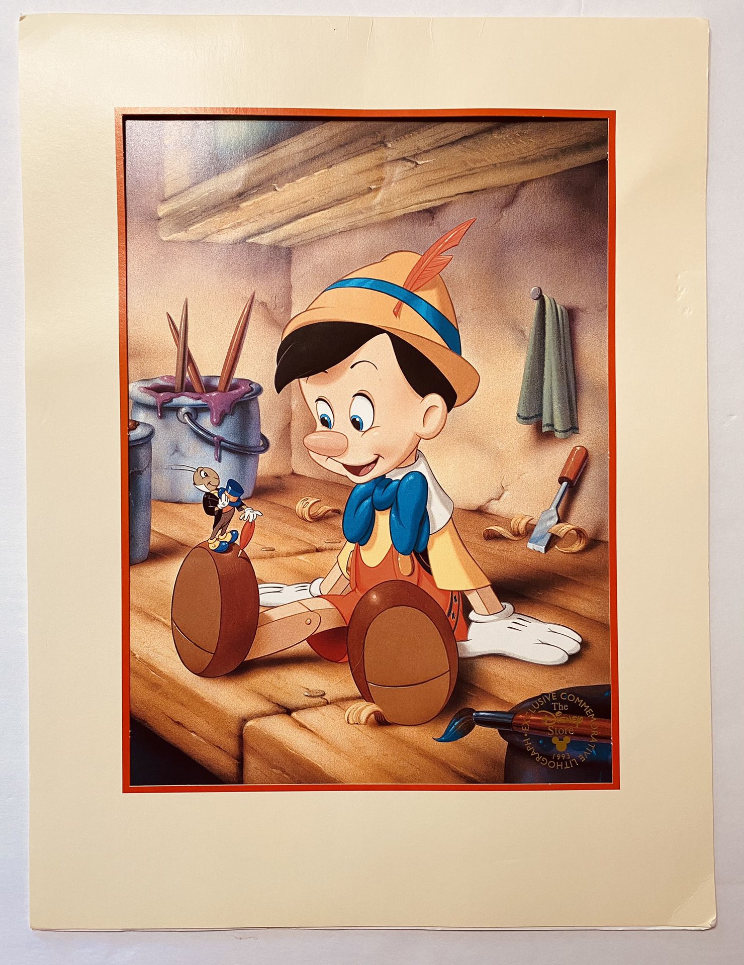 Disney Pinocchio Exclusive Commemorative Lithograph Disney Store 1993