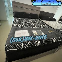 Black Sledge Queen Mattress And Boxspring Bed Set New Cama Bonita 