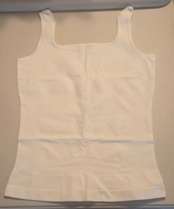 White Square Neck Tank Top