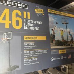 Lifetime Adjustable Basketball Hoop – 46” Backboard (Portable, Excellent Condition)