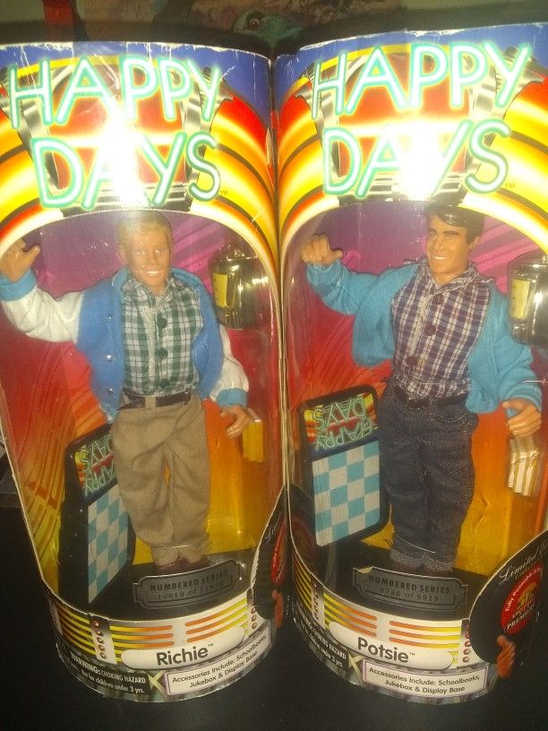 Brand New Pair Of Happy Day's Richie and Potsie Exclusive Premiere Limited Edition Collector Series Action Figures