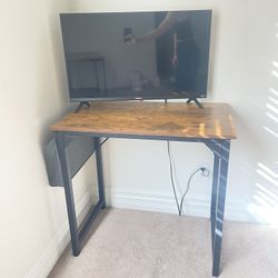 Small Wood Table with Metal Legs