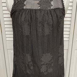 Sleeveless Grey Lace Sundress 