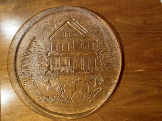 Glass Christmas Plate 12.5”