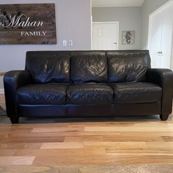 Espresso Italian Leather Couches 