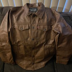 Faux Leather Levi Jacket/shirt Men Medium $50