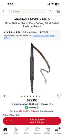 ANASTASIA Brow Definer 3-in-1 Eyebrow Pencil