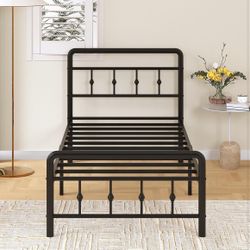 14” TWIN BED FRAME WITH HEADBOARD AND FOOTBOARD 