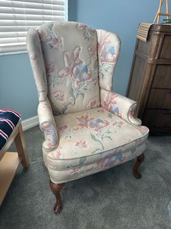 Floral Wingback Accent Chair