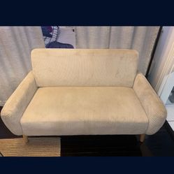 Cream Beige Corduroy Sofa Loveseat