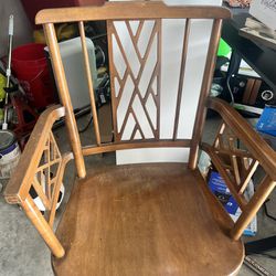 MidCentury wooden Chairs Boho Set Of Two 