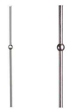 Stainless Steel Newel Posts 1 3/16” Diameter X 47” High W Single Sphere In Center