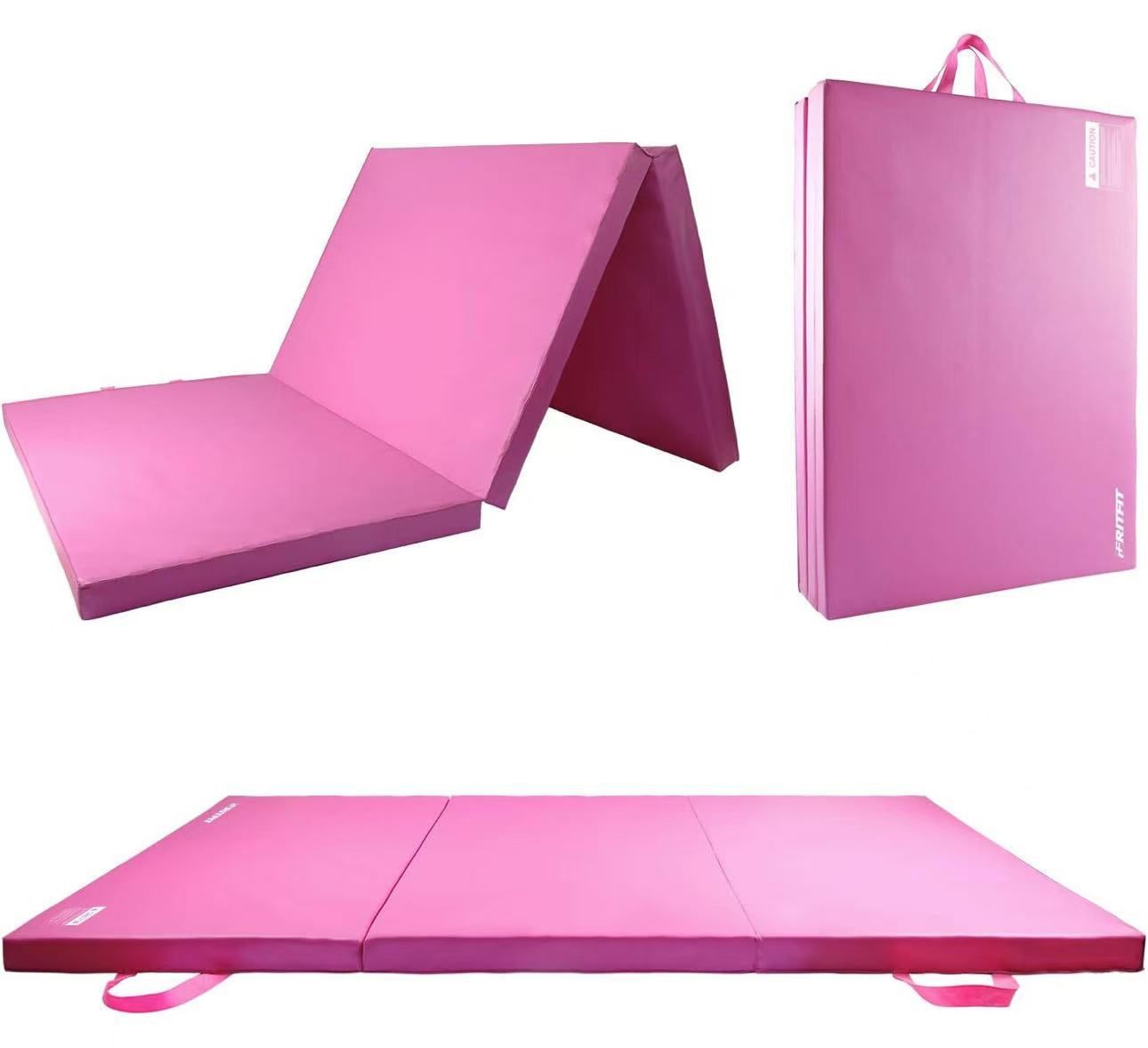 RitFit Upgraded Folding Exercise Mat, 2 Inch Thick Gymnastics Mat 3’x6’with Carrying Handles for Yoga, MMA, Stretching, Core Workouts and Home Gym Pro