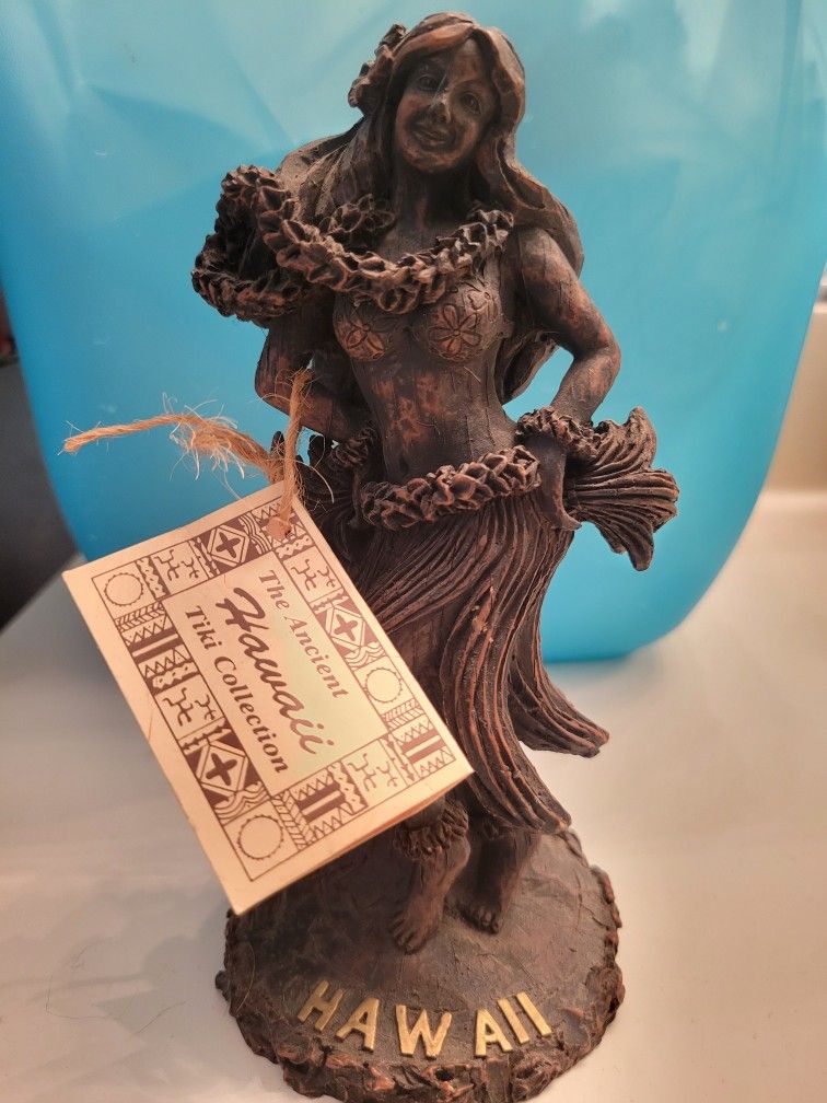 Vintage Hula Dancer Tiki Collection Statue 6 3/4" H Figure