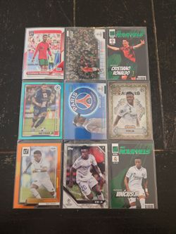 Cristiano Ronaldo Neymar Jr Vini Jr lot World Cup Soccer Lot Optic Merlin Topps