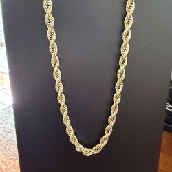 GLD 6mm Rope Chain 22” 18K Gold Plated – Men’s Chain