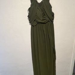 Olive Green Chiffon Bridesmaid Dress Plus 