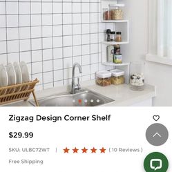 Zigzag Design Corner Shelf
