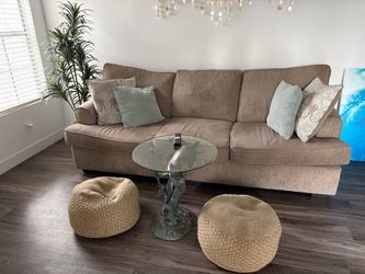 Couch with throw pillows
