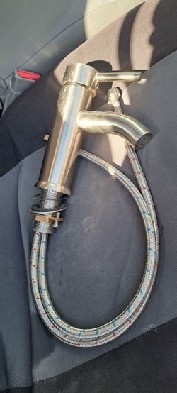 7" Tall Single Bathroom Faucet In Brushed Nickel