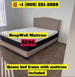 Queen size bed frame with mattress included