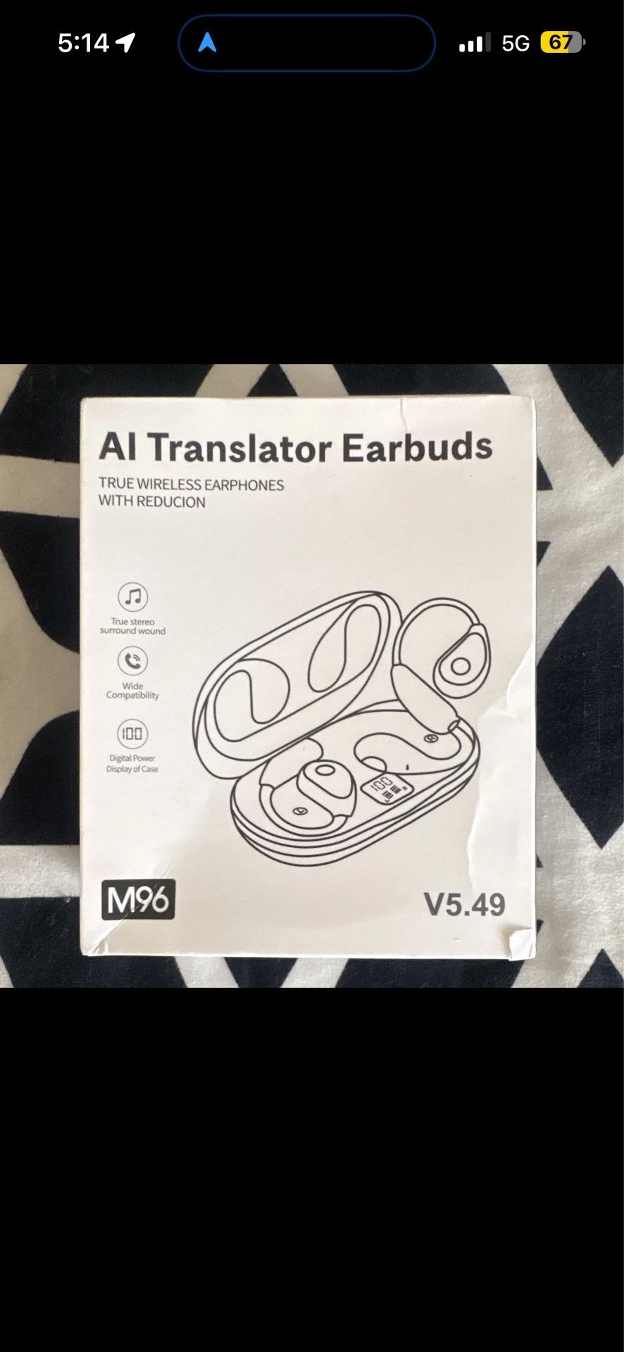 AI translation earbuds - Open box