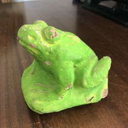 Cute Small Concrete Green Frog, Garden, Outdoor, Yard