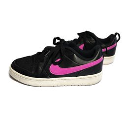 Nike Court Borough 2 Low Black Pink Youth Sz 7Y BQ5448-003
