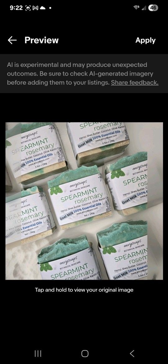 100% EO New Spearmint Rosemary Goatmilk Bar Soap