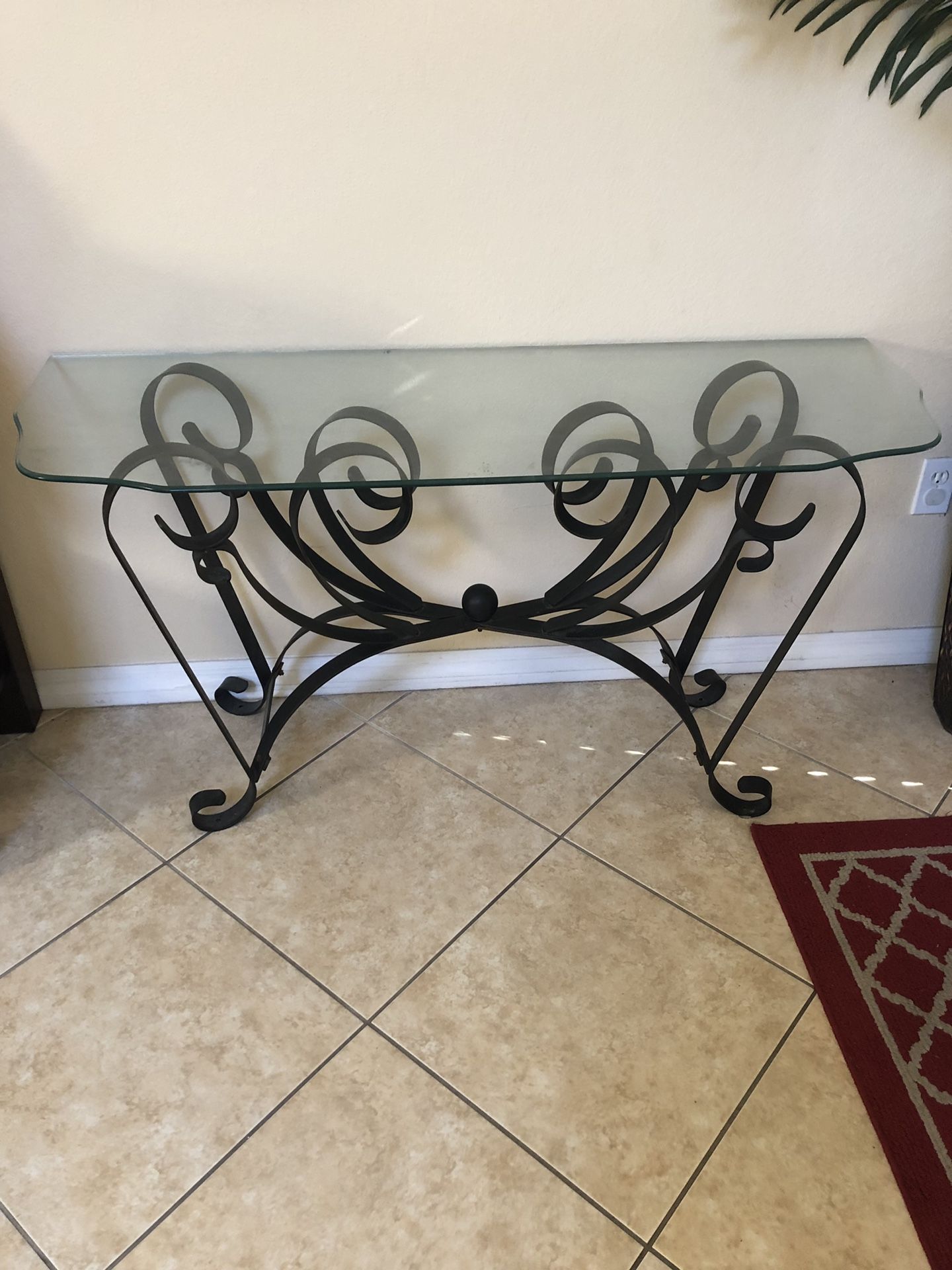 Glass console table