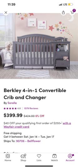 Berkley 4-in-1 Convertible Crib and Changer