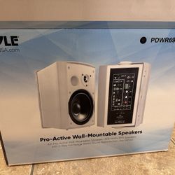 Pyle 6.5'' Wireless BT Streaming Speakers - Pro-Active, Wall Mountable, 100W MAX w/ 2-Way Full Range Stereo Sound Reproduction, Built-in Digital Sound