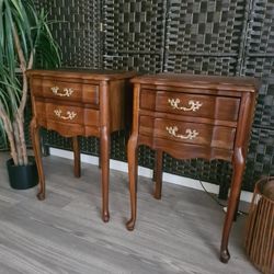 *Restored* (2pc) 1960s Permacraft French Provincial Bedside Tables