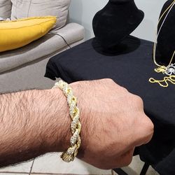 8 Inch Rope Bracelet Iced Out 