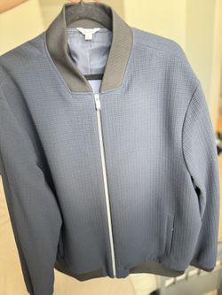 Navy Blue And Black Trim Sleek Calvin Klein Jacket