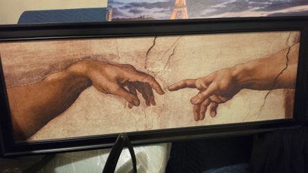 Michelangelo  hands canvas frame