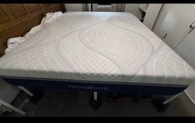 King Size Novaform Mattress with Platform Bed Frame.