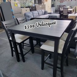 ✅️✅️5 pc wood counter height 42" square dining table set✅️