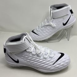 New Nike Force Savage Pro 2 Mid Football Cleats White/Blk AH4000-100 Men’s Sz 7