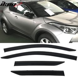 Fits 2017-2022 Toyota C-HR CHR 4PC Window Visors Vent Rain Guard W/Black Chrome Trim