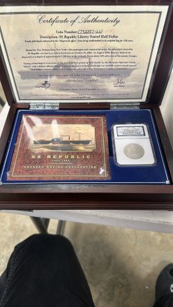 RARE ITEMS 1859 SS Republic O 50C Half Dollar Shipwreck NGC with Booklet + Case