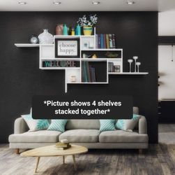 Home Floating Single Tiered Wall Shelf - White, Estantes