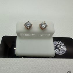(2ct) 6.5mm Moissanite Studs!!! BRAND NEW!  (Screw Backs) (Pass Tester)