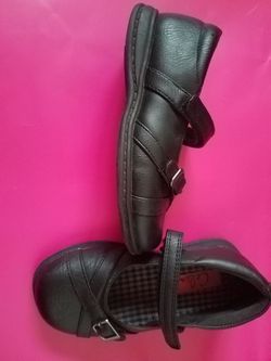 Comfortable black toddler baby girl slip on flats size 8