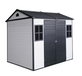 New in Box 8x6 FT Outdoor Storage Shed Resin Garden Shed with Thick Floor Plastic Storage Shed