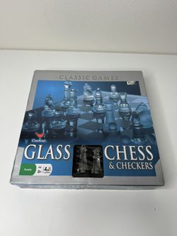 Glass Chess & Checkers Set Cardinal Classic Games Complete Glass Set