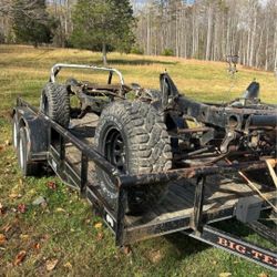 Jeep Wrangler Yj 87 -95 Parts Good Frame Axles Engine V8 350/ 700 R 4 Trans And Turbo Parts Parts   