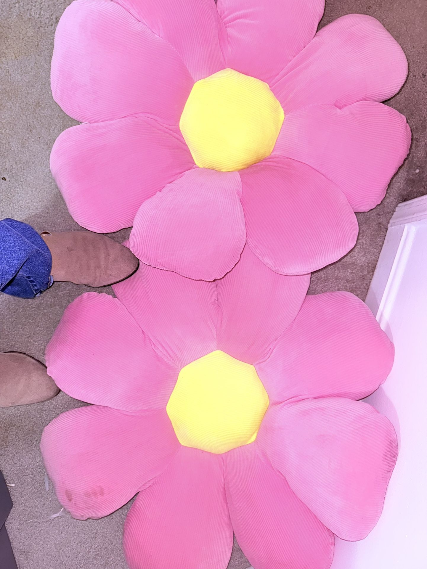 2 Large Flower Throw Pillows